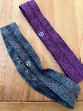 Lululemon Set of 2 Headbands, grey and purple